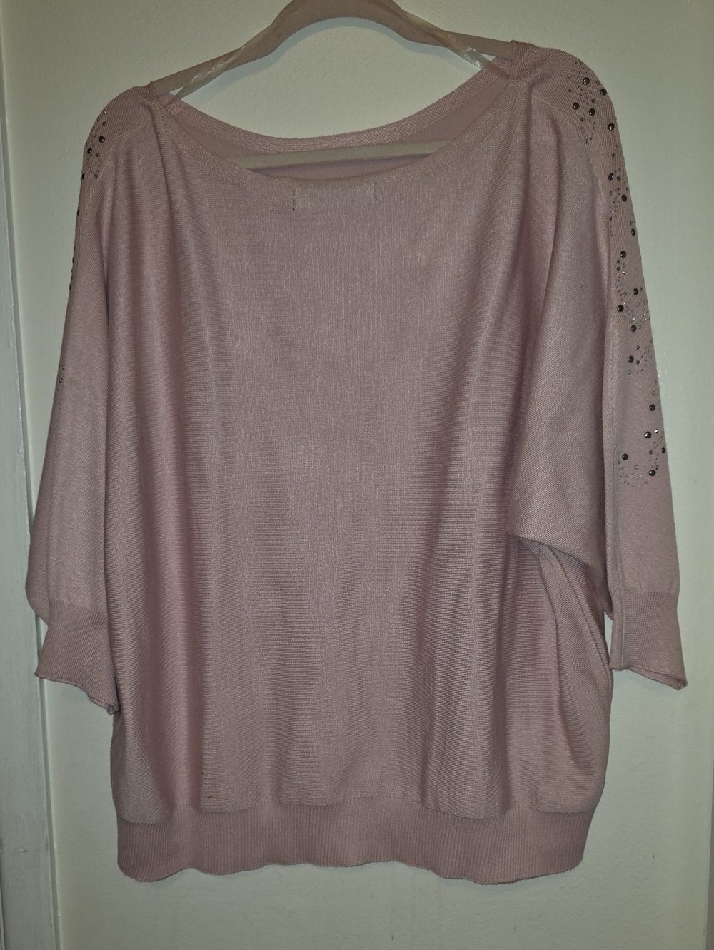 Women's Embellished Boatneck Sweater - Pink